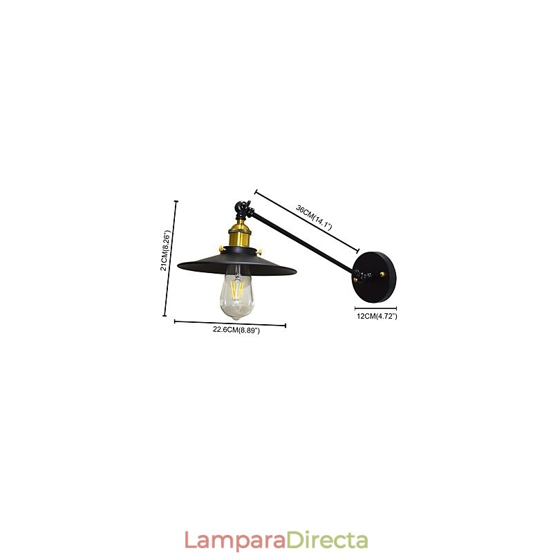 Lámpara de pared de hierro Buzz Wall Lámpara de sable de luz negro tonto en la pared