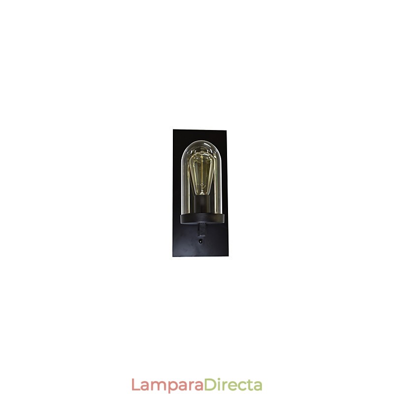 Lámpara de pared de acero pintado, estilo café americano negro, estilo retro, con sable de luz.