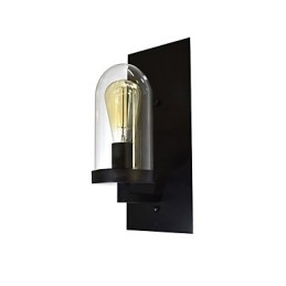 Lámpara de pared de acero pintado, estilo café americano negro, estilo retro, con sable de luz.
