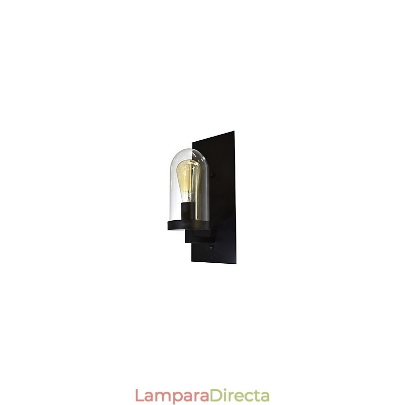 Lámpara de pared de acero pintado, estilo café americano negro, estilo retro, con sable de luz.