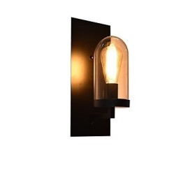 Lámpara de pared de acero pintado, estilo café americano negro, estilo retro, con sable de luz.