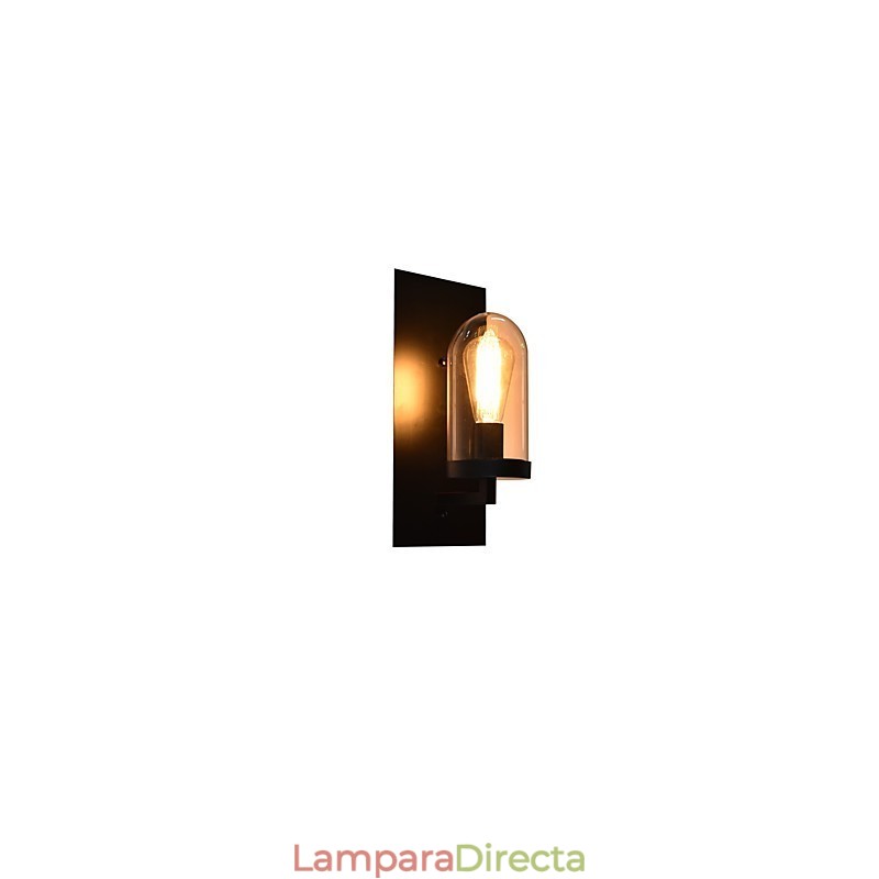 Lámpara de pared de acero pintado, estilo café americano negro, estilo retro, con sable de luz.