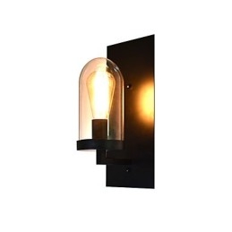 Lámpara de pared de acero pintado, estilo café americano negro, estilo retro, con sable de luz.