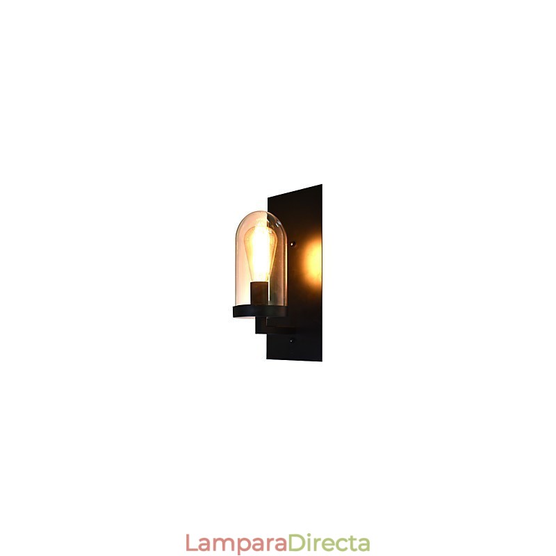 Lámpara de pared de acero pintado, estilo café americano negro, estilo retro, con sable de luz.
