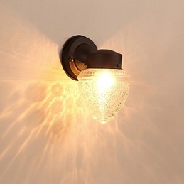 Aplique de pared con luz ambiental de estilo mini con acabado de óxido negro contemporáneo moderno