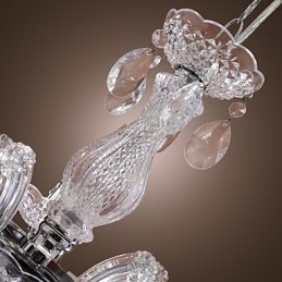 Lámpara de techo cromada Upligh, luz de vela, accesorio acrílico, lámpara colgante