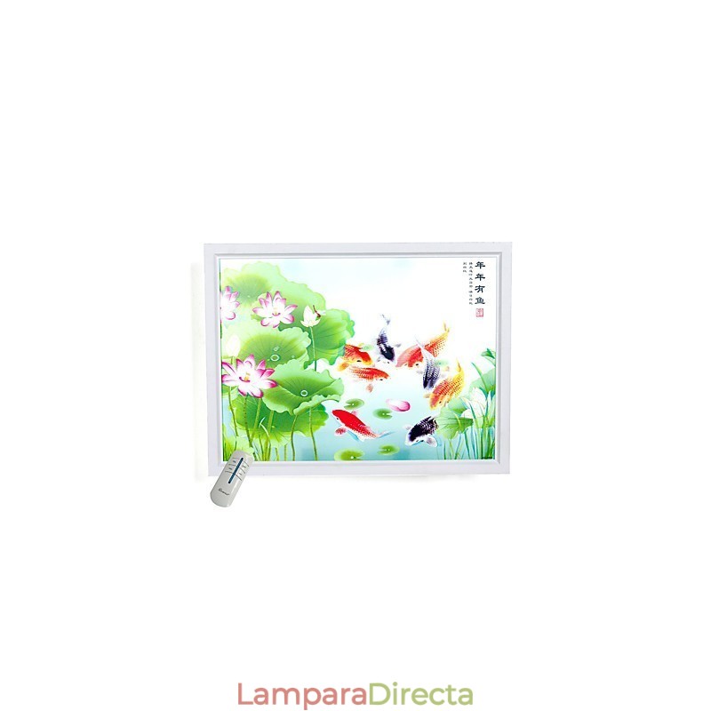 Pintura contemporánea moderna integrada para apliques de pared con luz ambiental.