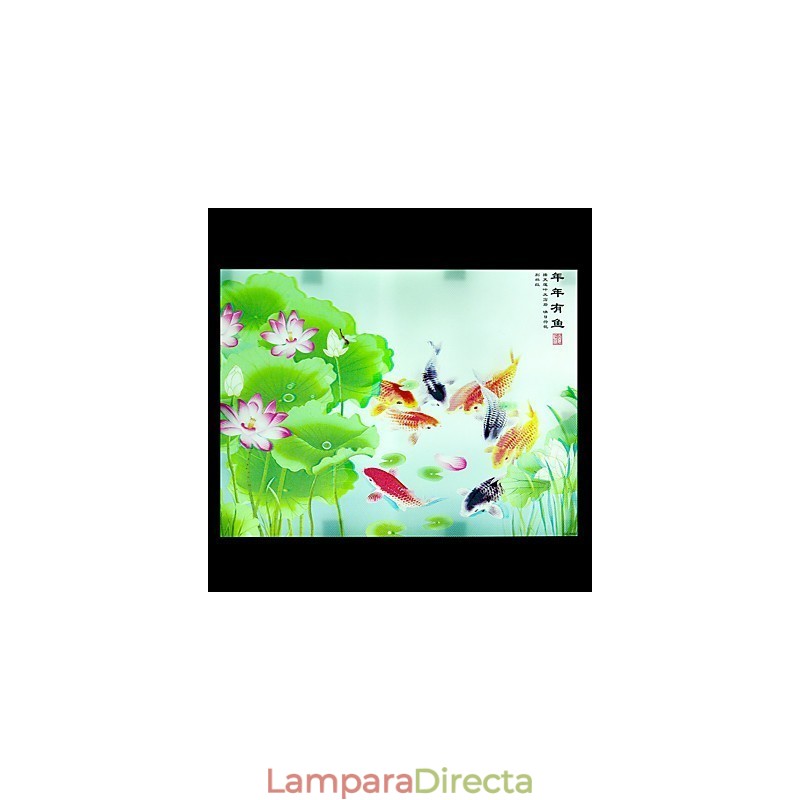 Pintura contemporánea moderna integrada para apliques de pared con luz ambiental.