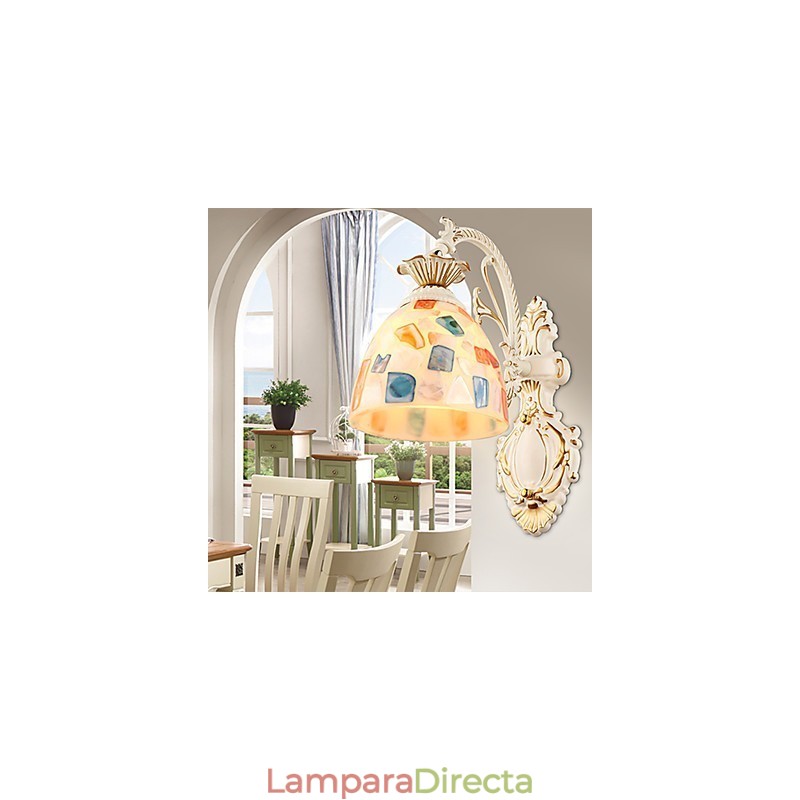 Apliques de pared con luz empotrada con pintura rústica tipo cabaña