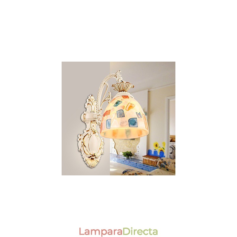 Apliques de pared con luz empotrada con pintura rústica tipo cabaña
