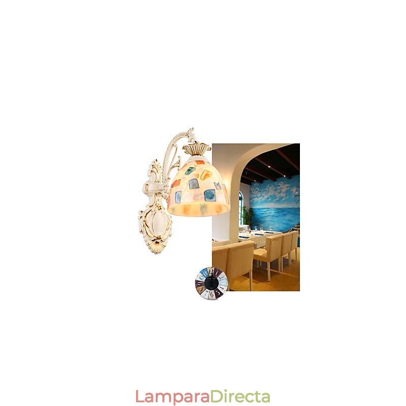 Apliques de pared con luz empotrada con pintura rústica tipo cabaña