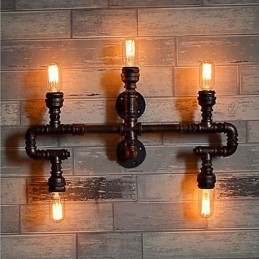 Pintura contemporánea moderna integrada para apliques de pared con luz ambiental.