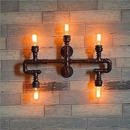 Pintura contemporánea moderna integrada para apliques de pared con luz ambiental.