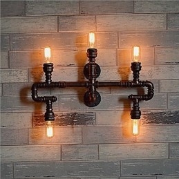 Pintura contemporánea moderna integrada para apliques de pared con luz ambiental.