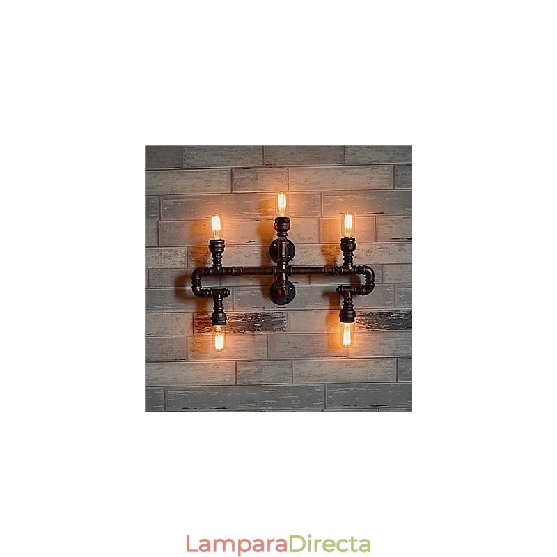 Pintura contemporánea moderna integrada para apliques de pared con luz ambiental.