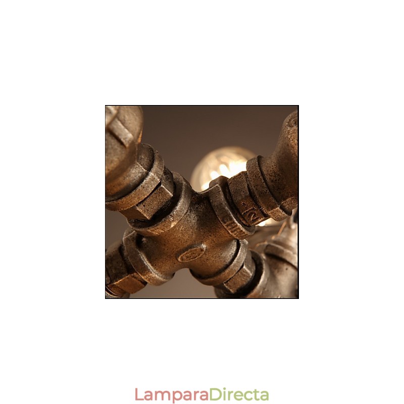 Lámpara colgante de 7 luces estilo retro con diseño de tubería de agua industrial americana
