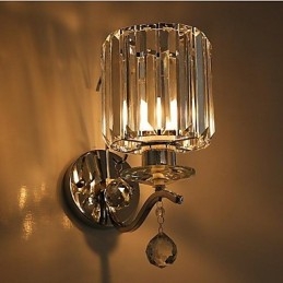 Apliques de pared de cristal moderno contemporáneo galvanizado con iluminación ascendente
