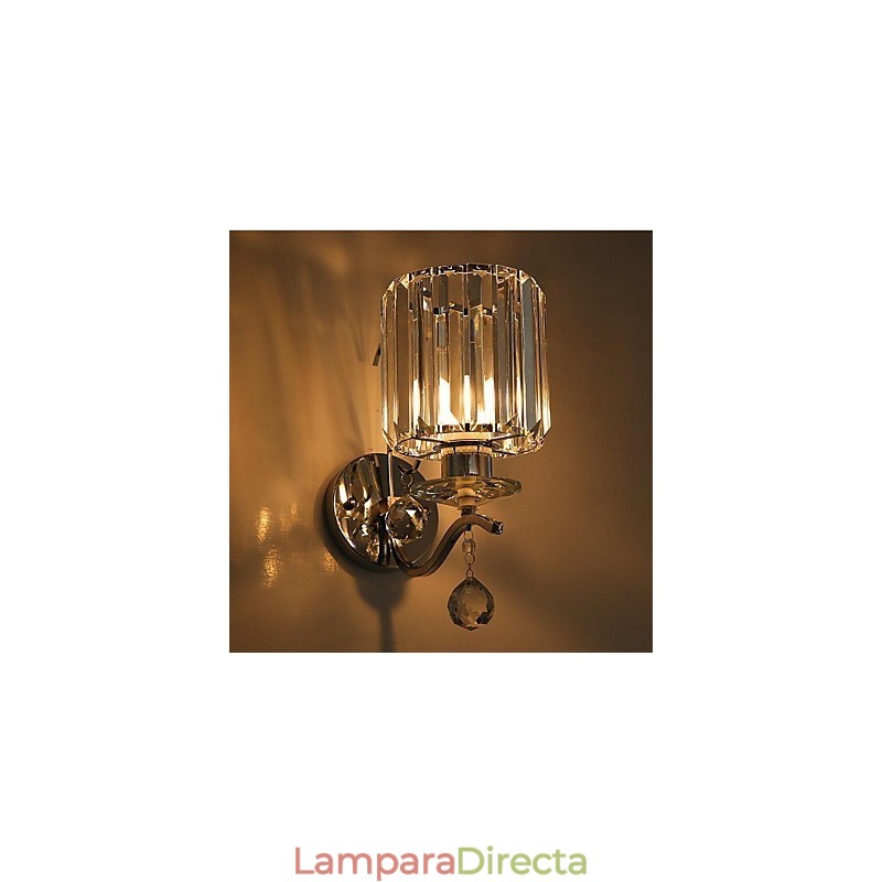 Apliques de pared de cristal moderno contemporáneo galvanizado con iluminación ascendente