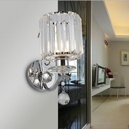 Apliques de pared de cristal moderno contemporáneo galvanizado con iluminación ascendente