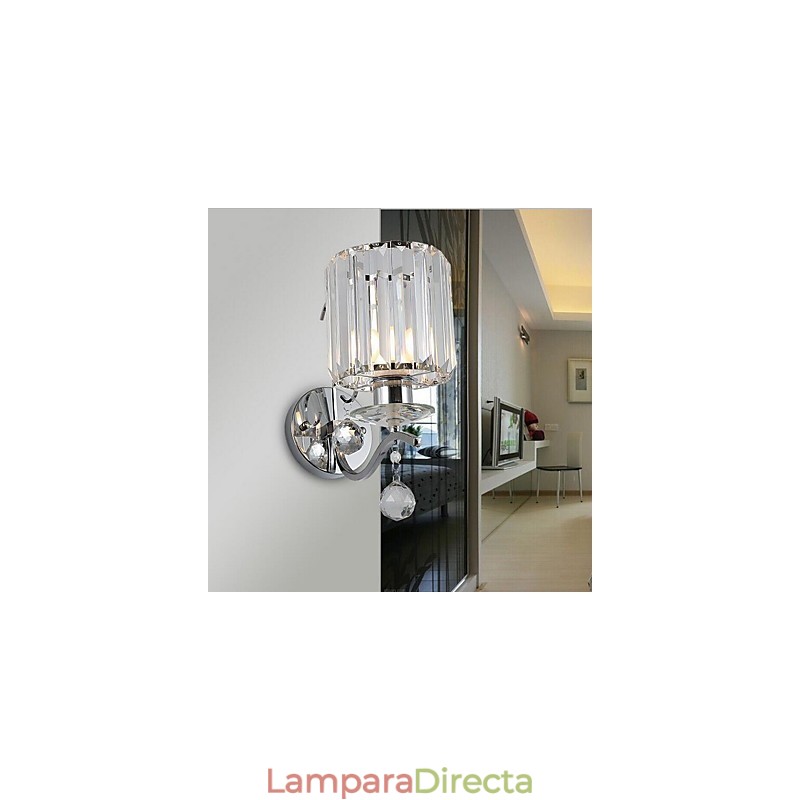 Apliques de pared de cristal moderno contemporáneo galvanizado con iluminación ascendente