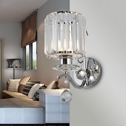 Apliques de pared de cristal moderno contemporáneo galvanizado con iluminación ascendente