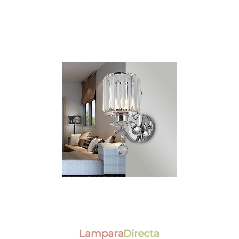 Apliques de pared de cristal moderno contemporáneo galvanizado con iluminación ascendente
