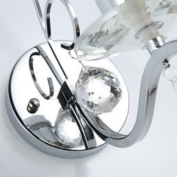 Apliques de pared de cristal moderno contemporáneo galvanizado con iluminación ascendente