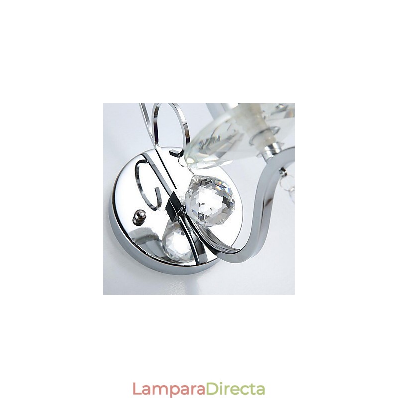 Apliques de pared de cristal moderno contemporáneo galvanizado con iluminación ascendente