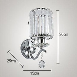 Apliques de pared de cristal moderno contemporáneo galvanizado con iluminación ascendente