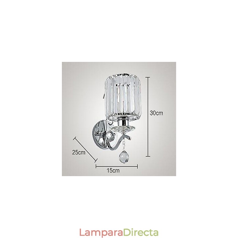 Apliques de pared de cristal moderno contemporáneo galvanizado con iluminación ascendente