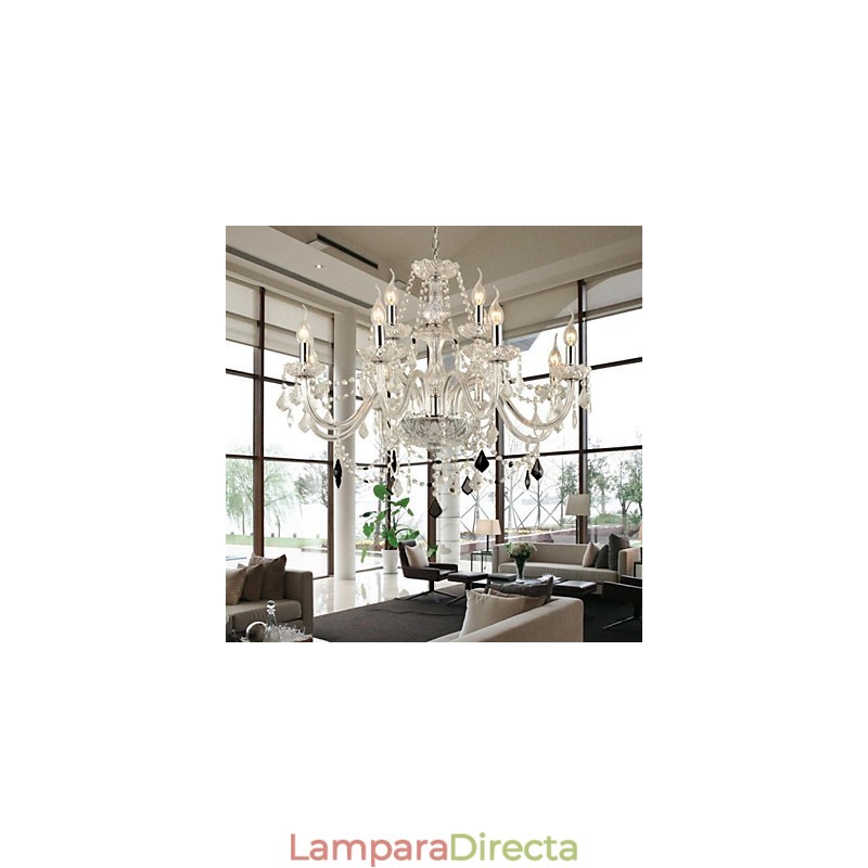Lámpara de araña de cristal contemporánea moderna