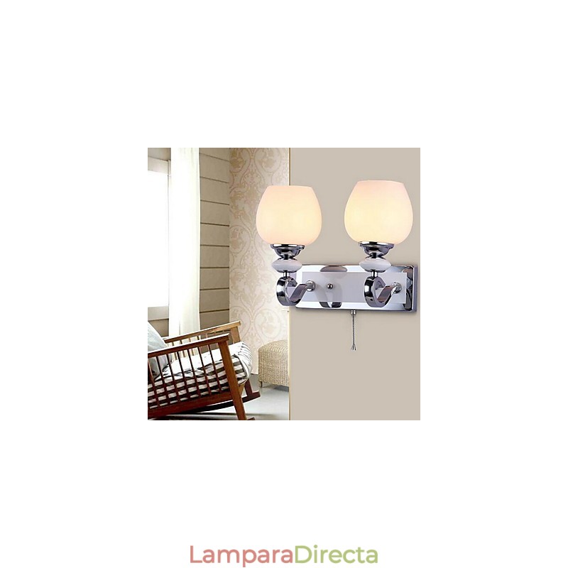 Apliques de pared modernos, contemporáneos, con iluminación ascendente y acabado galvanizado