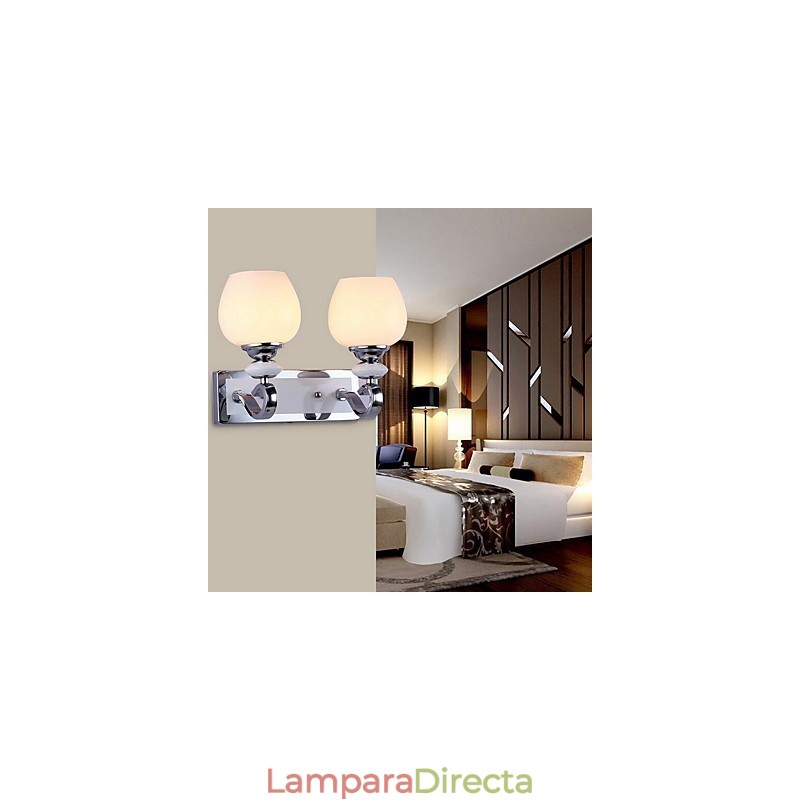 Apliques de pared modernos, contemporáneos, con iluminación ascendente y acabado galvanizado