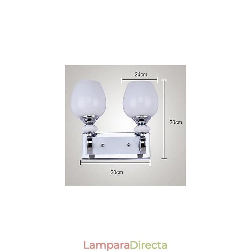Apliques de pared modernos, contemporáneos, con iluminación ascendente y acabado galvanizado