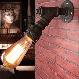 Apliques de pared con luz ambiental de arco con pintura rústica de cabaña