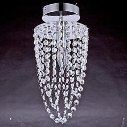 Lámparas de techo 1 luz Cristal Artístico Chapado en acero inoxidable