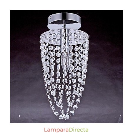 Lámparas de techo 1 luz Cristal Artístico Chapado en acero inoxidable Lámparas de techo 1 luz Cristal Artístico Chapado en acero inoxidable