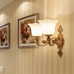 Apliques de pared de lujo de metal para interiores, de 2 luces, clásicos, tradicionales, para sala de estar, comedor y dormitorio.