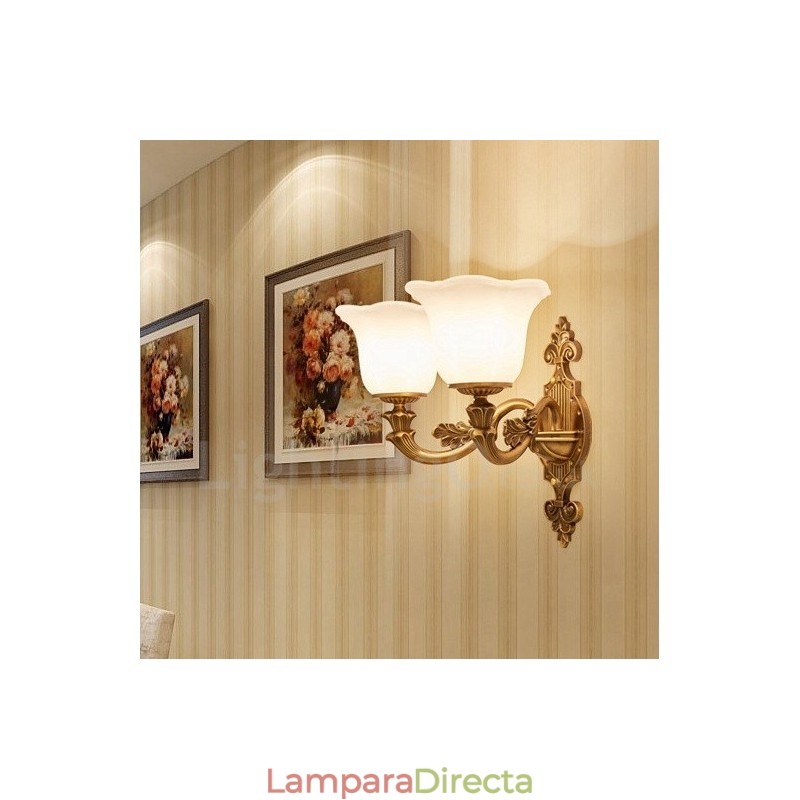 Apliques de pared de lujo de metal para interiores, de 2 luces, clásicos, tradicionales, para sala de estar, comedor y dormitorio.
