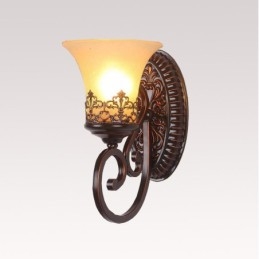 Apliques de pared de metal para interiores con una sola luz rústica para sala de estar, comedor y dormitorio