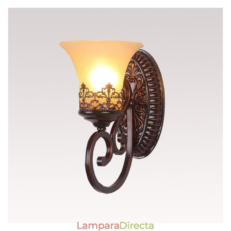 Apliques de pared de metal para interiores con una sola luz rústica para sala de estar, comedor y dormitorio