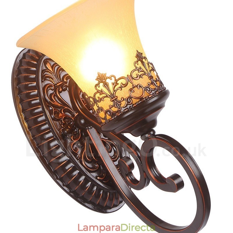 Apliques de pared de metal para interiores con una sola luz rústica para sala de estar, comedor y dormitorio