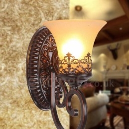 Apliques de pared de metal para interiores con una sola luz rústica para sala de estar, comedor y dormitorio