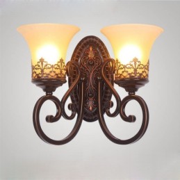 Apliques de pared de metal para interiores estilo rústico de cabaña, para sala de estar, comedor y dormitorio