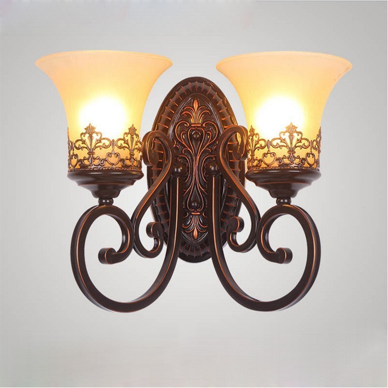 Apliques de pared de metal para interiores estilo rústico de cabaña, para sala de estar, comedor y dormitorio