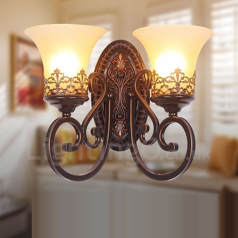 Apliques de pared de metal para interiores estilo rústico de cabaña, para sala de estar, comedor y dormitorio