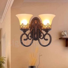 Apliques de pared de metal para interiores estilo rústico de cabaña, para sala de estar, comedor y dormitorio