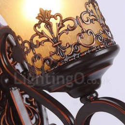 Apliques de pared de metal para interiores estilo rústico de cabaña, para sala de estar, comedor y dormitorio