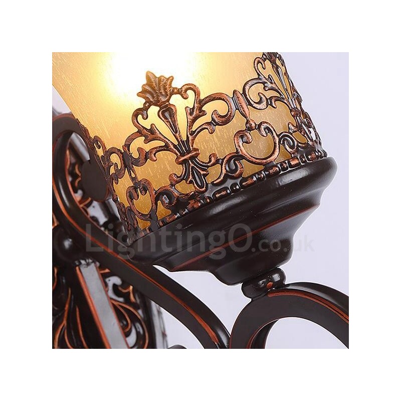 Apliques de pared de metal para interiores estilo rústico de cabaña, para sala de estar, comedor y dormitorio