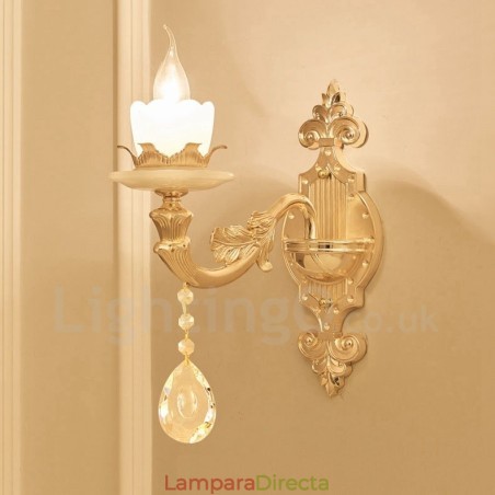 Apliques de pared de lujo de metal para interiores, estilo clásico tradicional, para sala de estar, comedor y dormitorio.